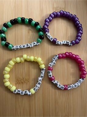 Hannah Montana Inspired Beaded Pony Bracelets - Set of 4